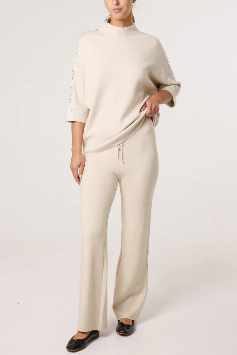 RhineStone Side Knitted Trousers