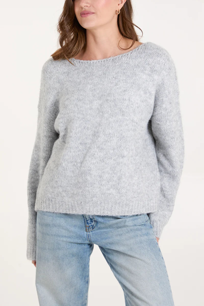 Sequin Bow Back Cardigan