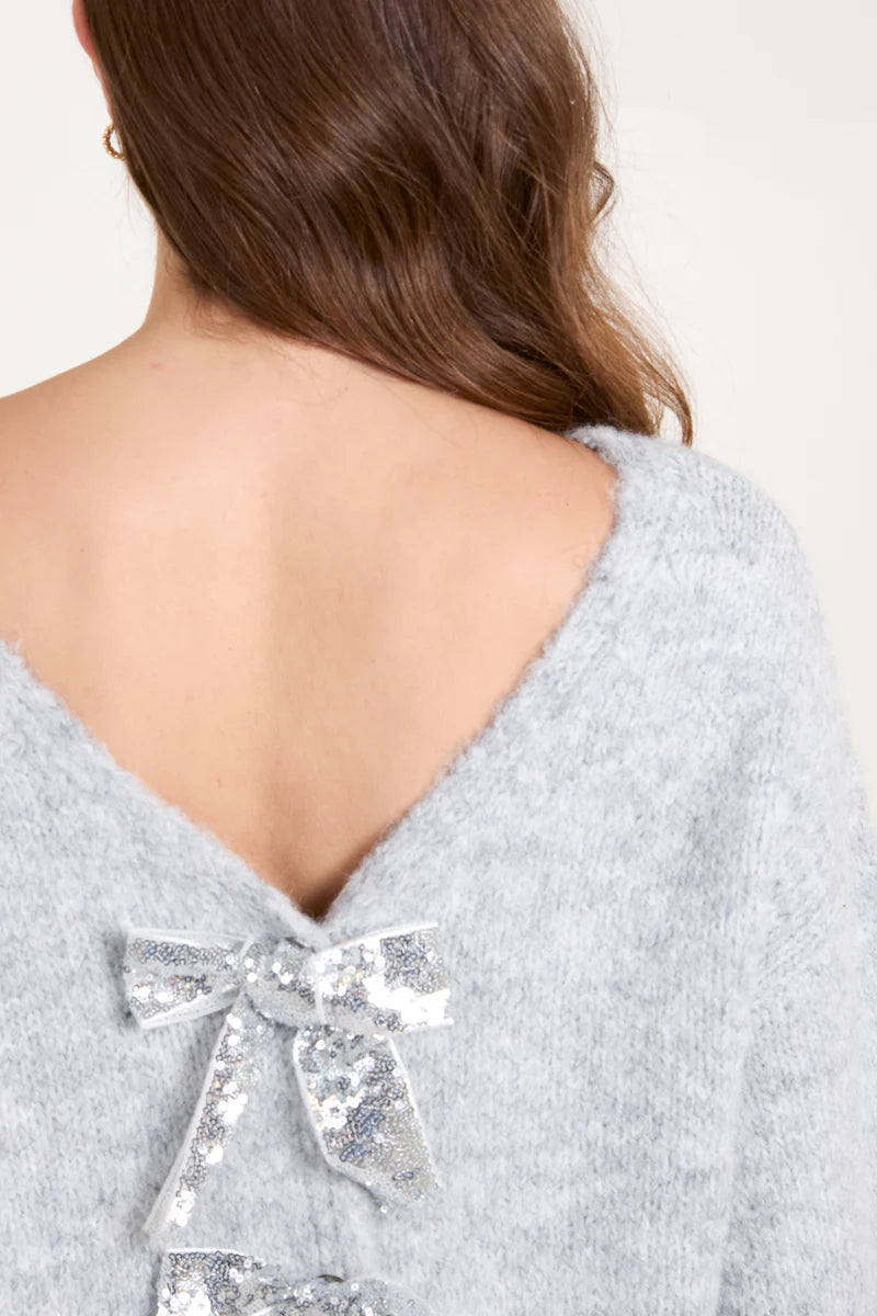 Sequin Bow Back Cardigan